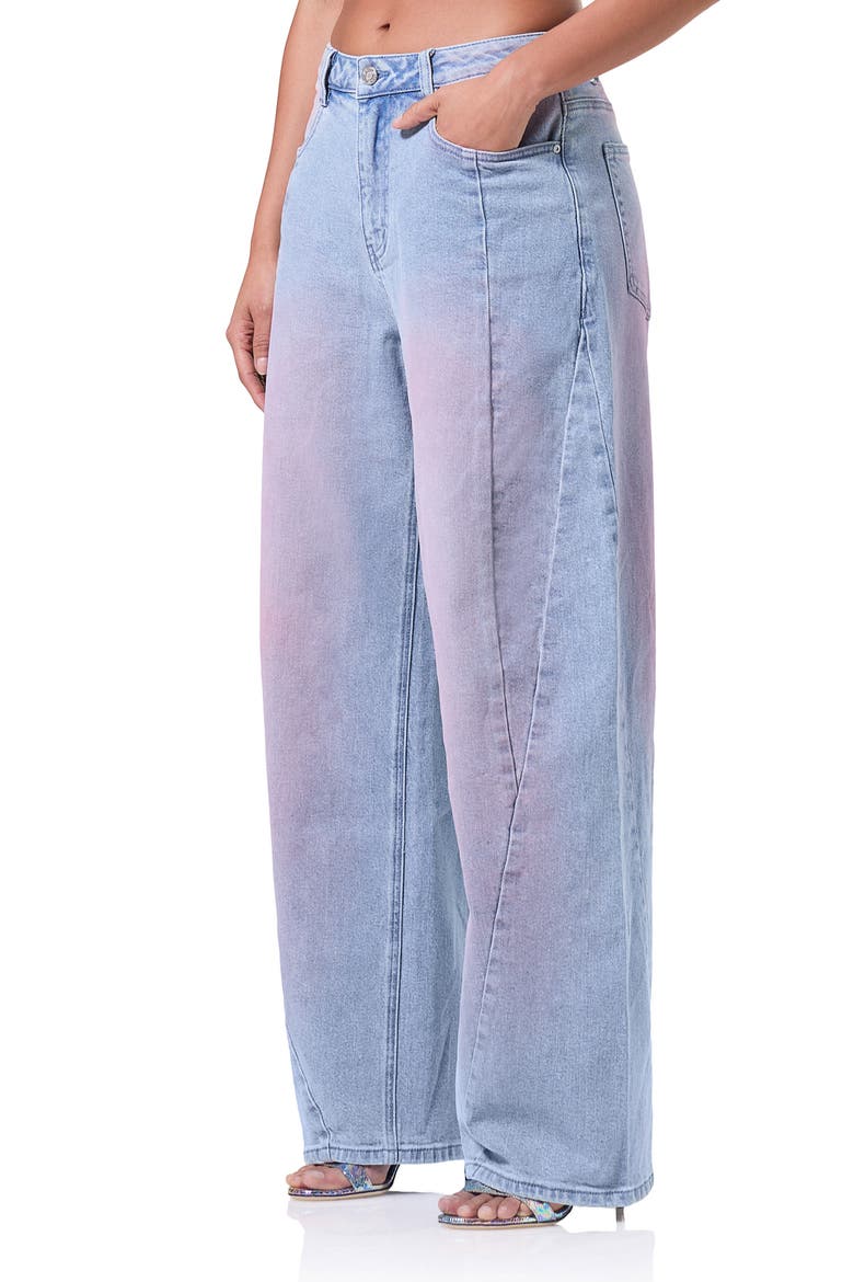 Archer High Waist Barrel Leg Jeans, Alternate, color, BLUE PINK DENIM WASH