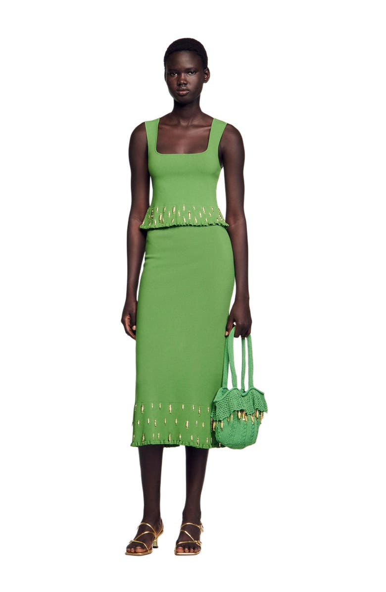 SANDRO Knit top with charms, Main, color,