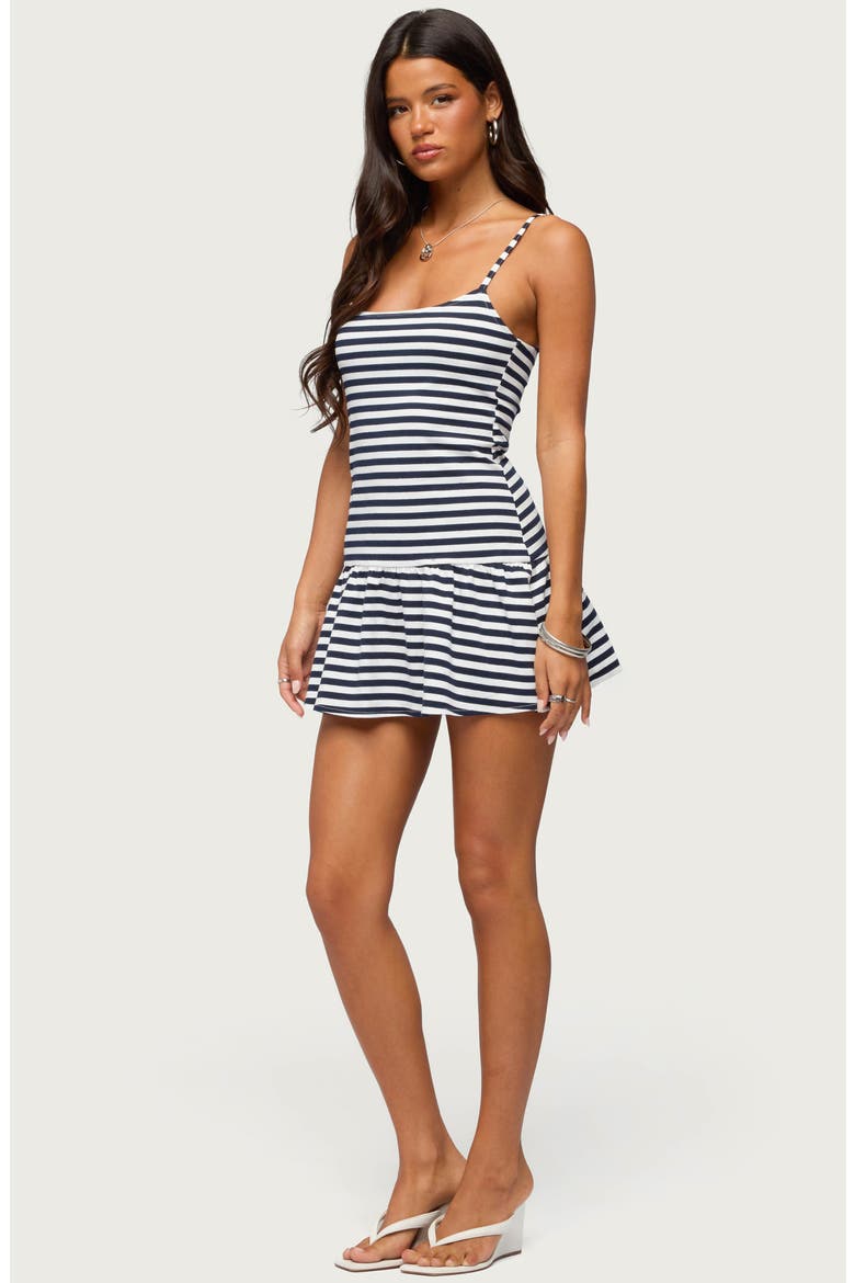 Felicitie Stripe Minidress, Alternate, color, NAVY-AND-WHITE