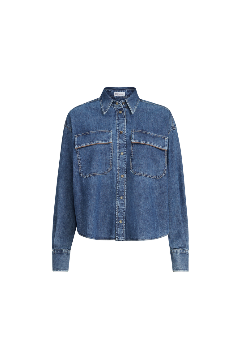 Lightweight denim shirt, Alternate, color, Denim