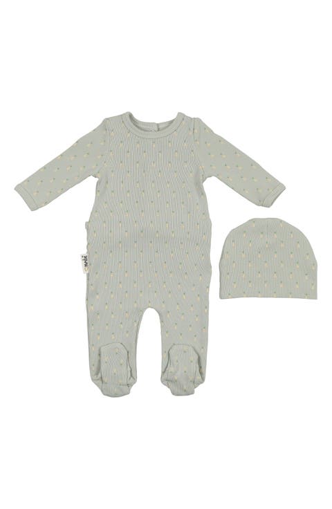Rib Pineapple Footie & Hat Set (Baby)
