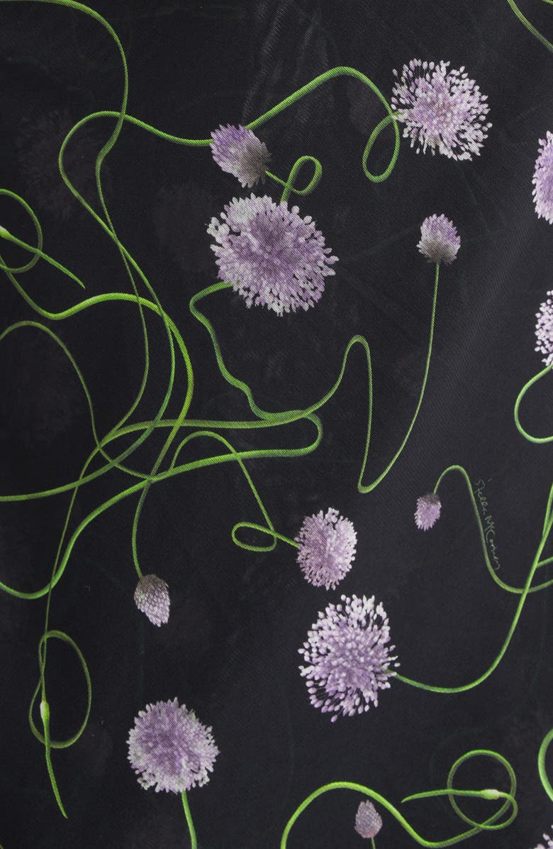 Stella McCartney Twisted Floral Mesh Body-Con Midi Dress, Alternate, color, Black Multicolor