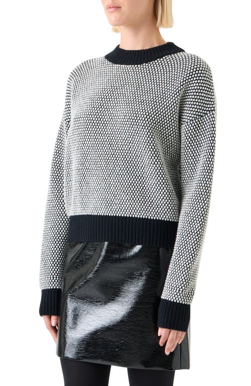 Akris Punto Cashmere-wool 3d Dot Knit Crewneck Sweater In Black