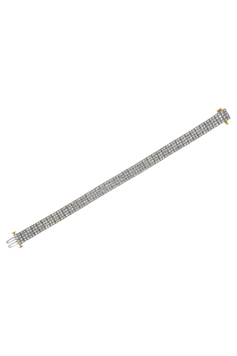 IGI Certified 14K Yellow Gold Plated Sterling Silver 10.0 Cttw Diamond 4 Row Tennis Bracelet, Alternate, color, Yellow Gold over Silver