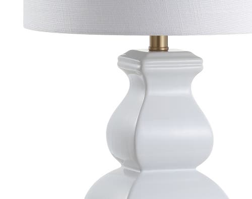 Jonathan Y Vienna Ceramic Led Table Lamp In White