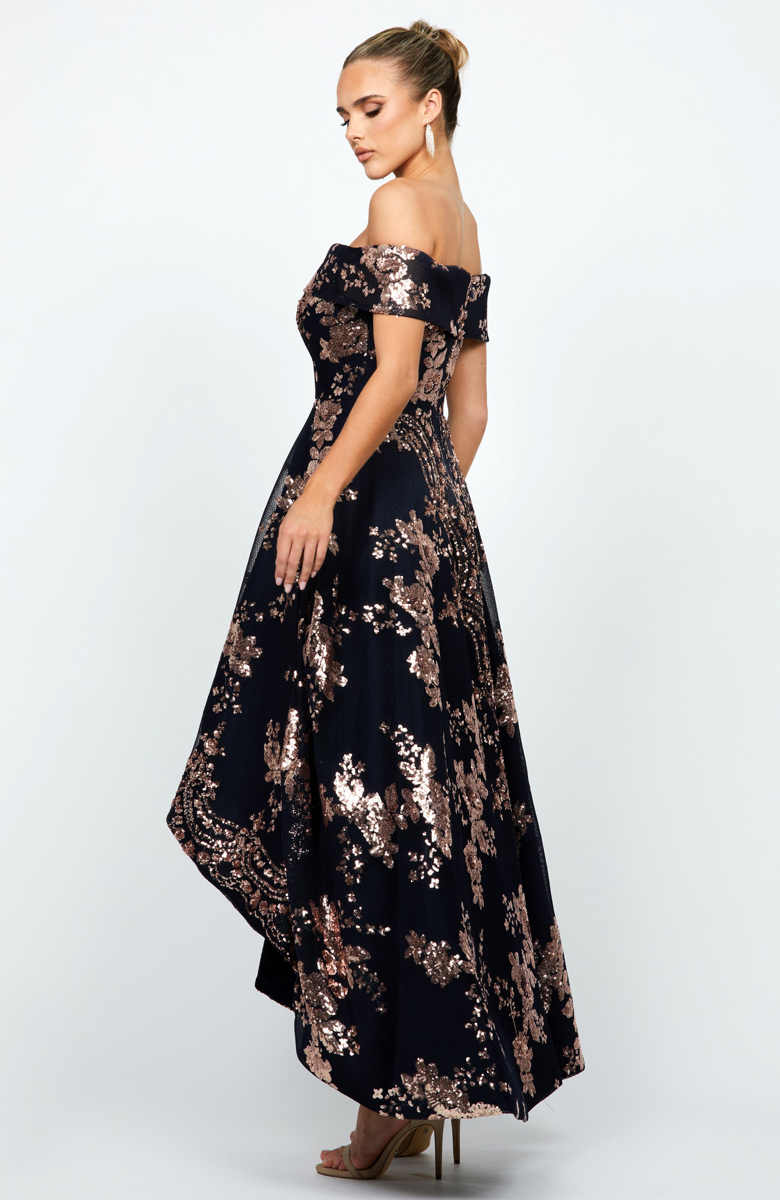 Jessie Off Shoulder Mesh Ball Gown - image 2