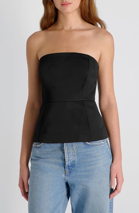 York Strapless Peplum Top