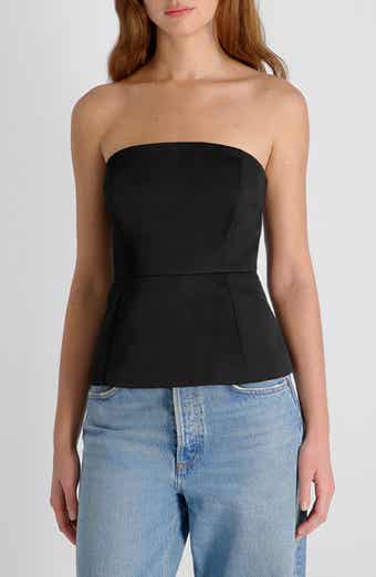 French Connection York Strapless Peplum Top