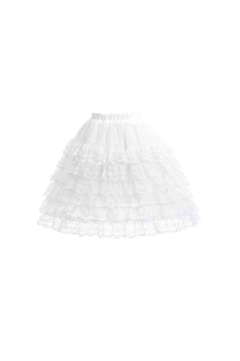 Lace-Bow Top with Tiered Skirt, Alternate, color, Grey