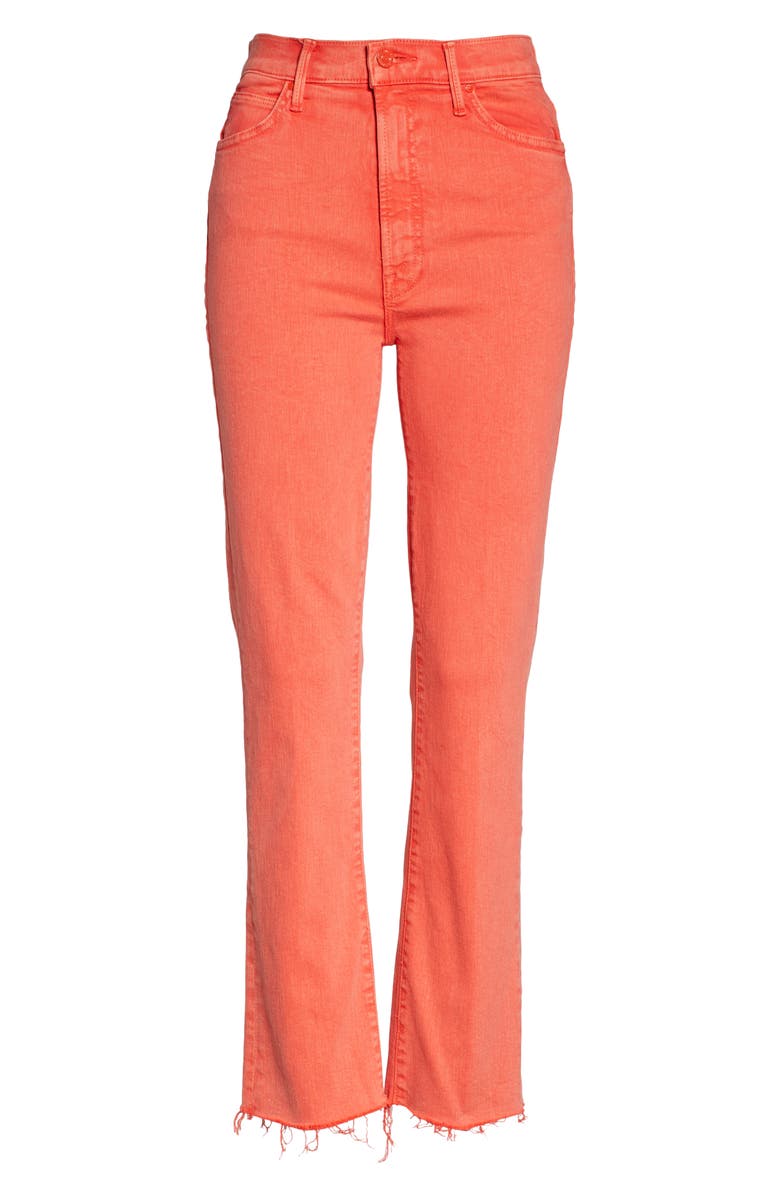 MOTHER The Swooner Rascal High Waist Frayed Hem Ankle Jeans, Main, color,