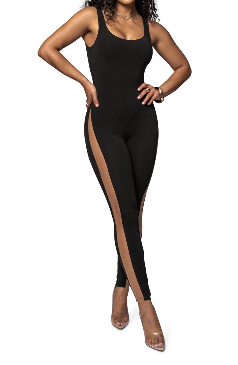 JLUXLABEL Night Fall Tank Jumpsuit, Main, color, Black