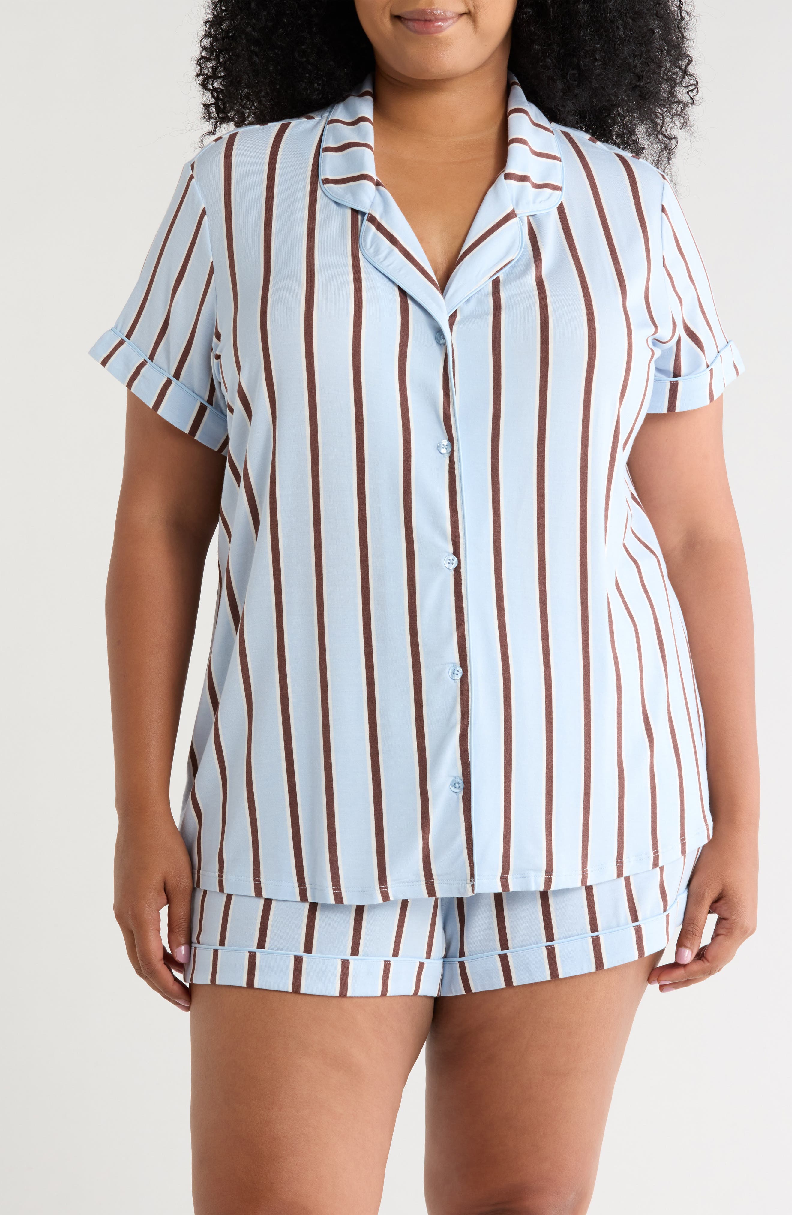 BLUE- BROWN SHADOW STRIPE