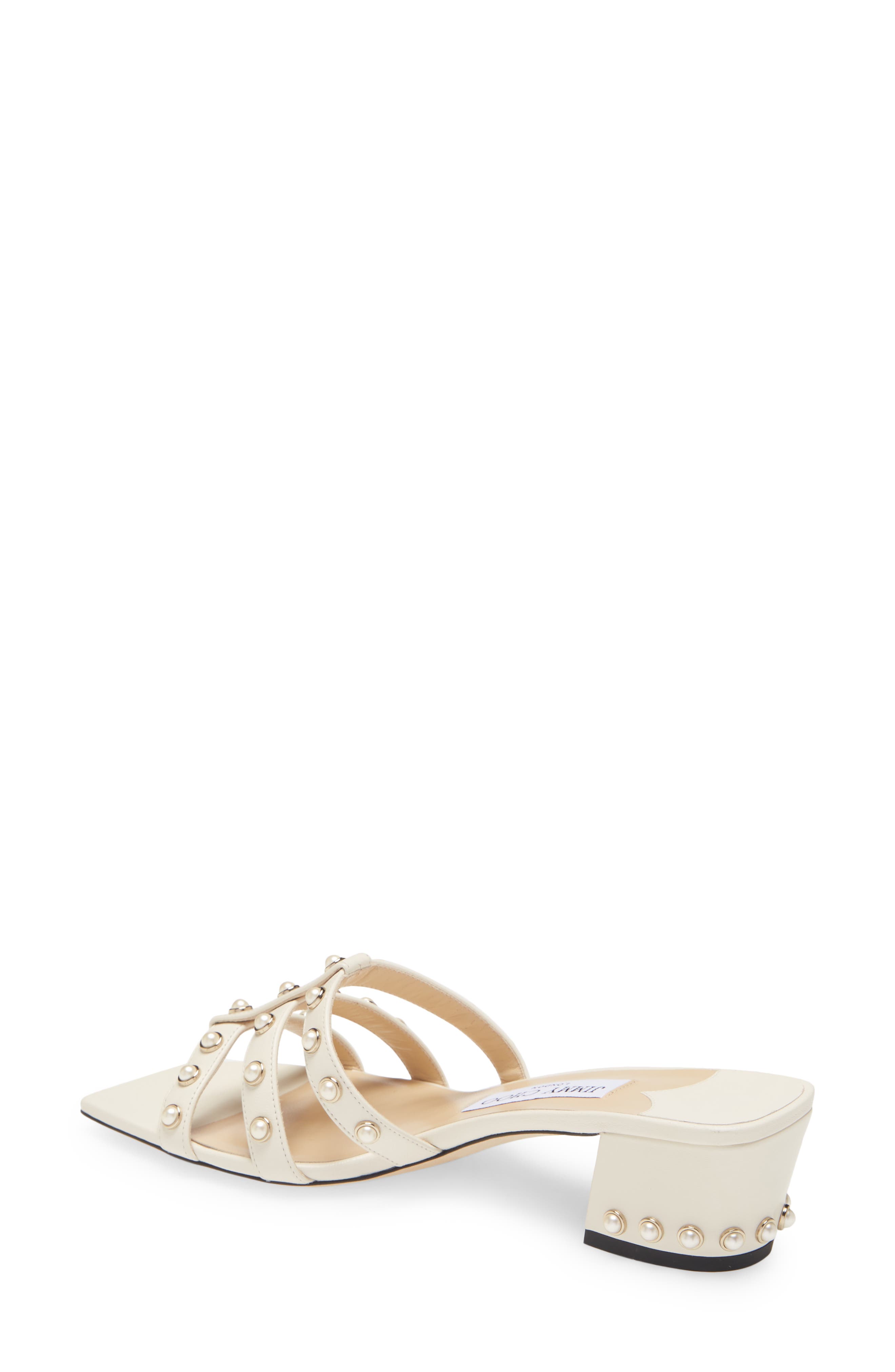 Hazal Imitation Pearl Cage Slide Sandal, Alternate, color, LATTE
