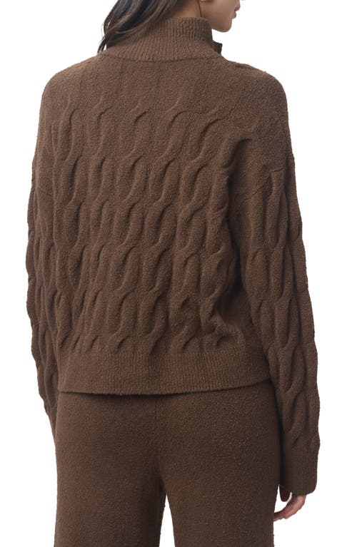 Splendid X @cellajaneblog Cable Half Placket Sweater In Brown