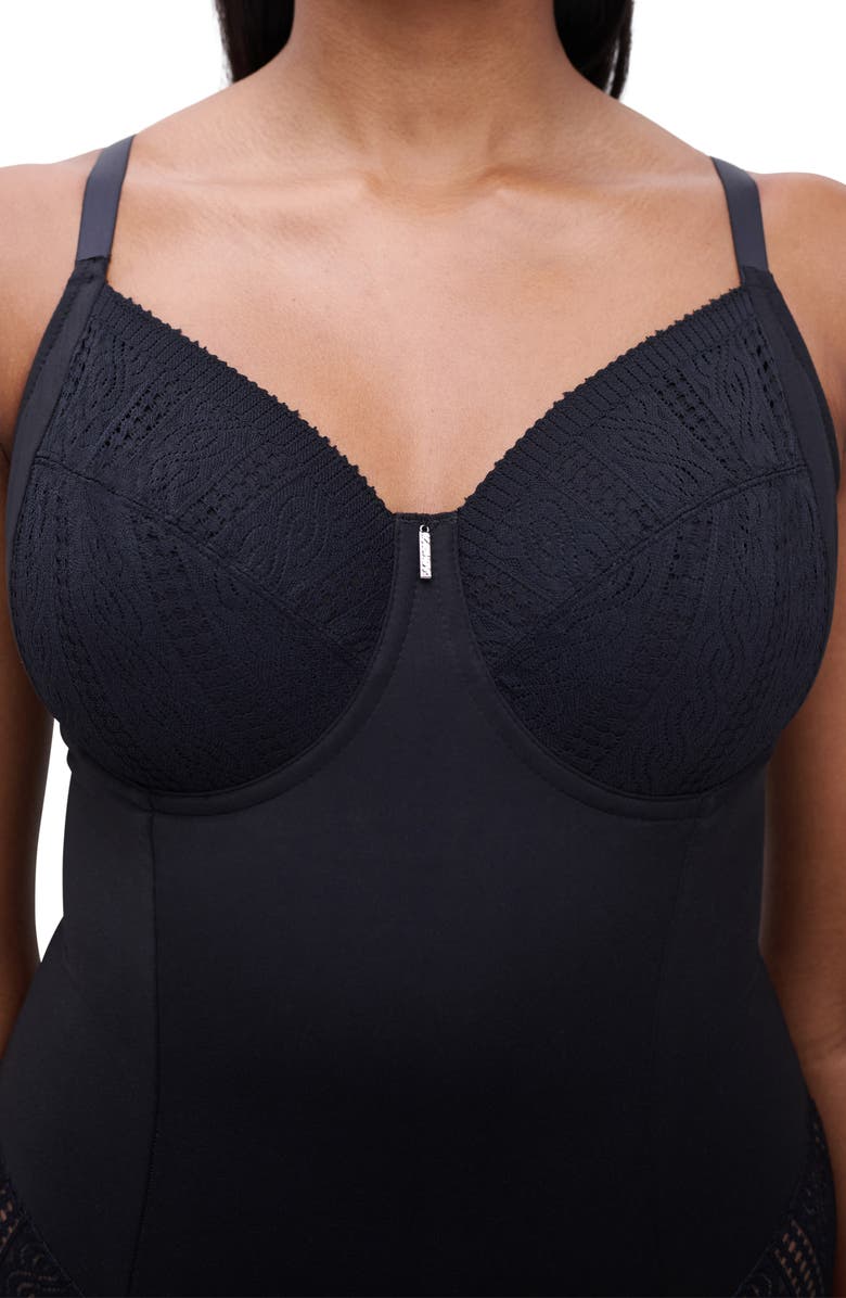 Chantelle Lingerie Easy Support Underwire Bodysuit, Alternate, color, Black