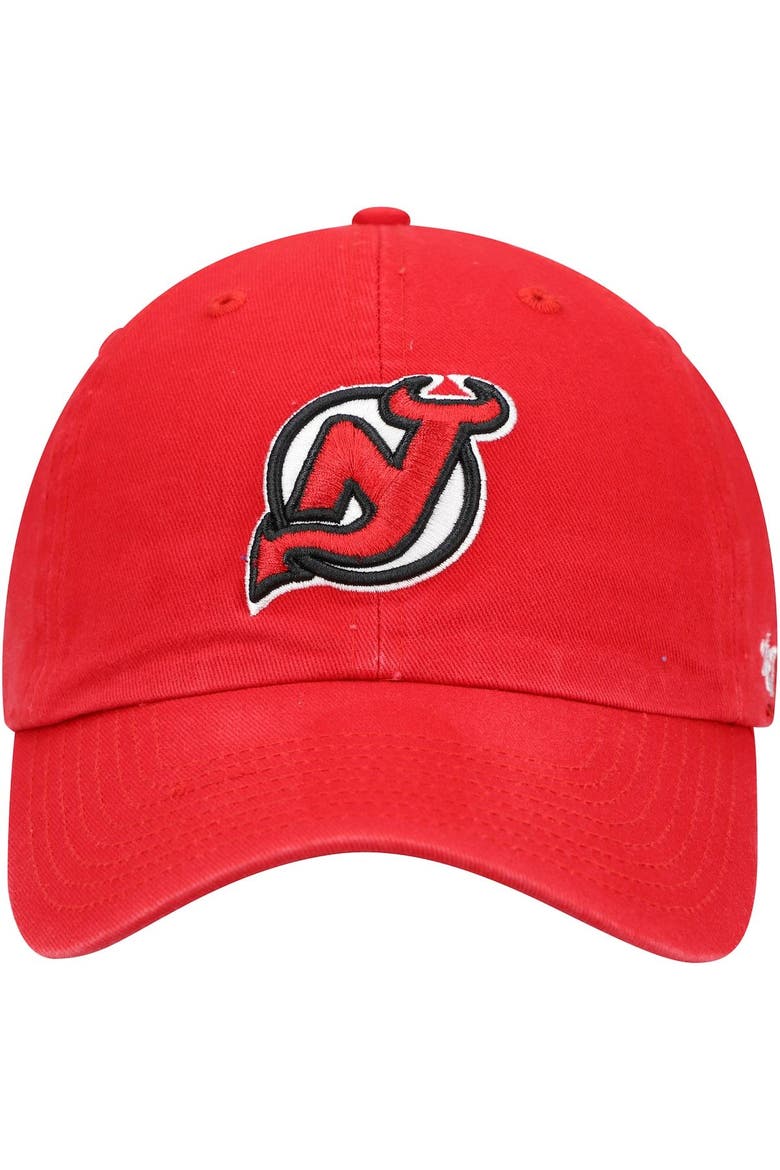 Men's '47 Red New Jersey Devils Clean Up Logo Adjustable Hat, Alternate, color, Red