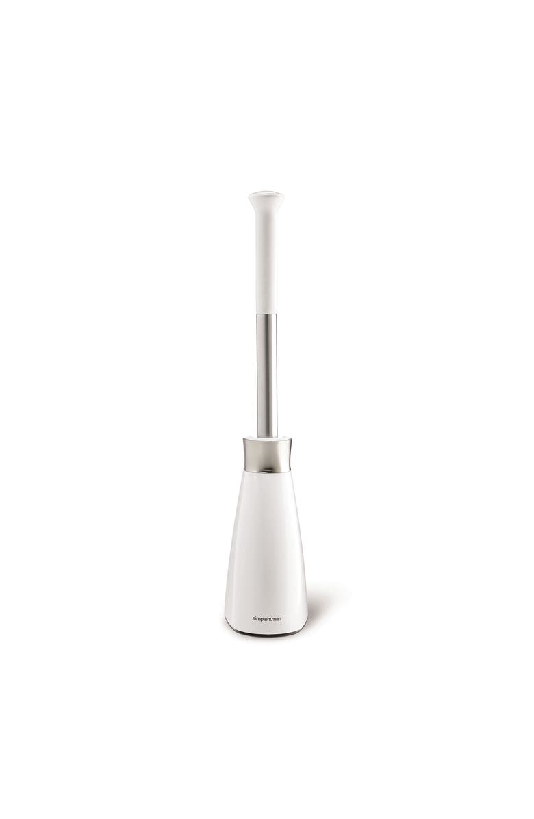 simplehuman toilet brush + white plastic, Alternate, color, White