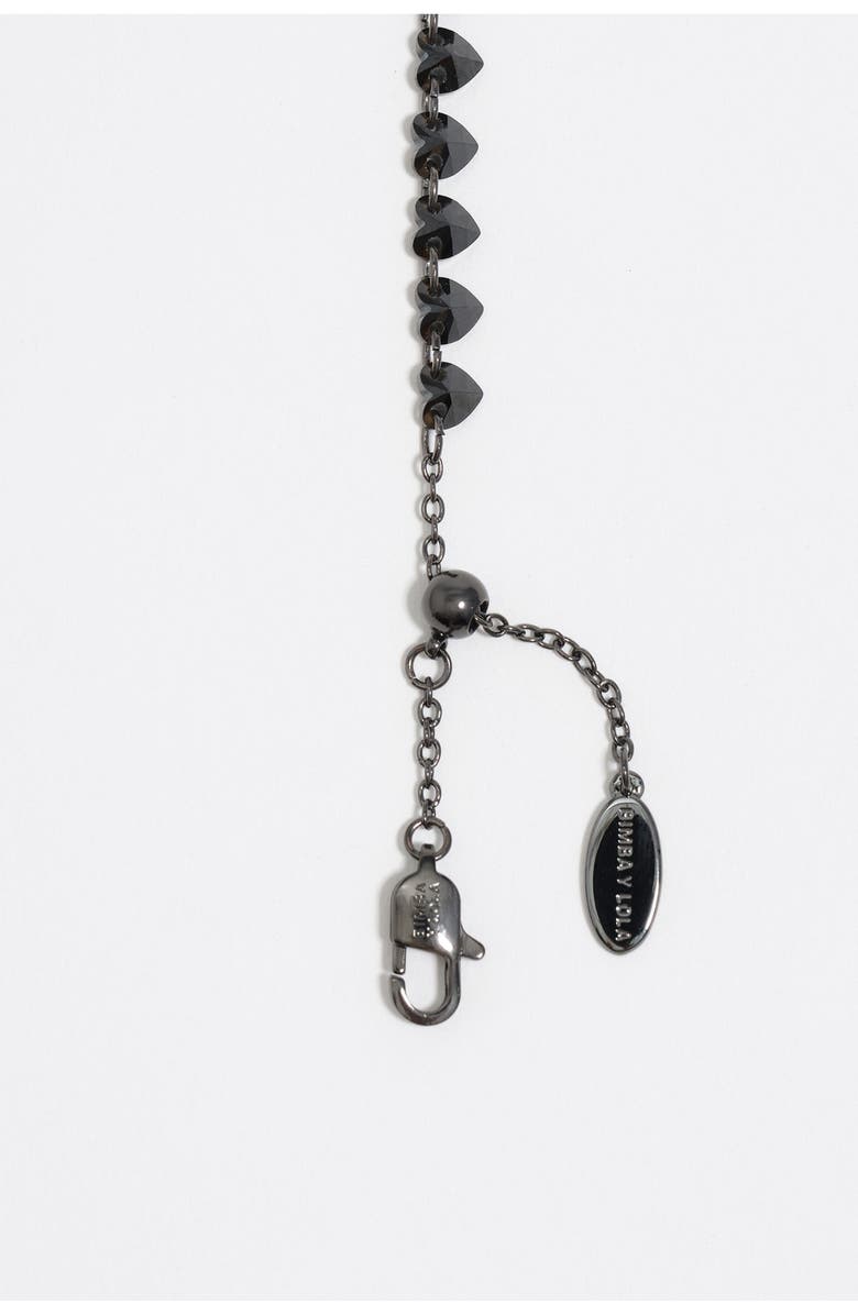 Bimba y Lola Hearts Crystals Bracelet, Alternate, color, Black