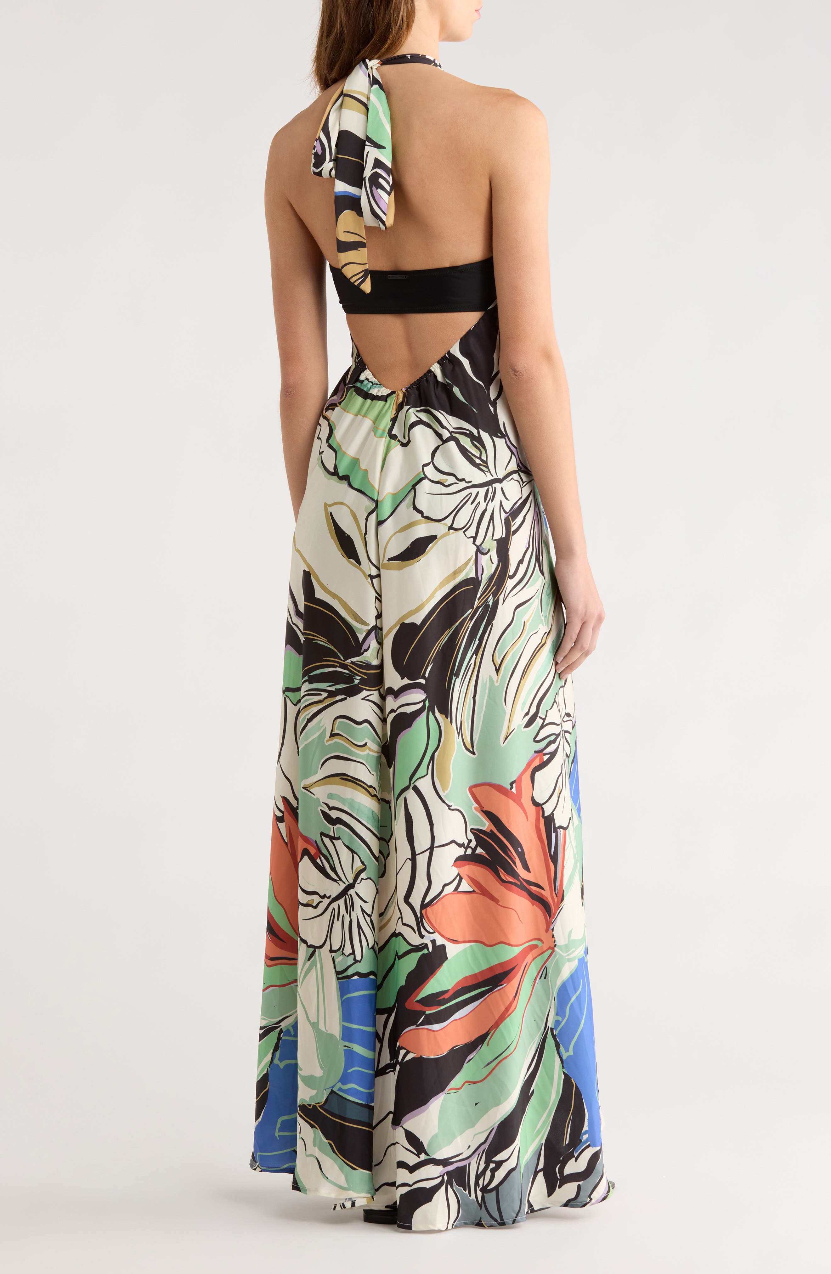 O-Ring Halter Maxi Cover-Up Dress - image 2