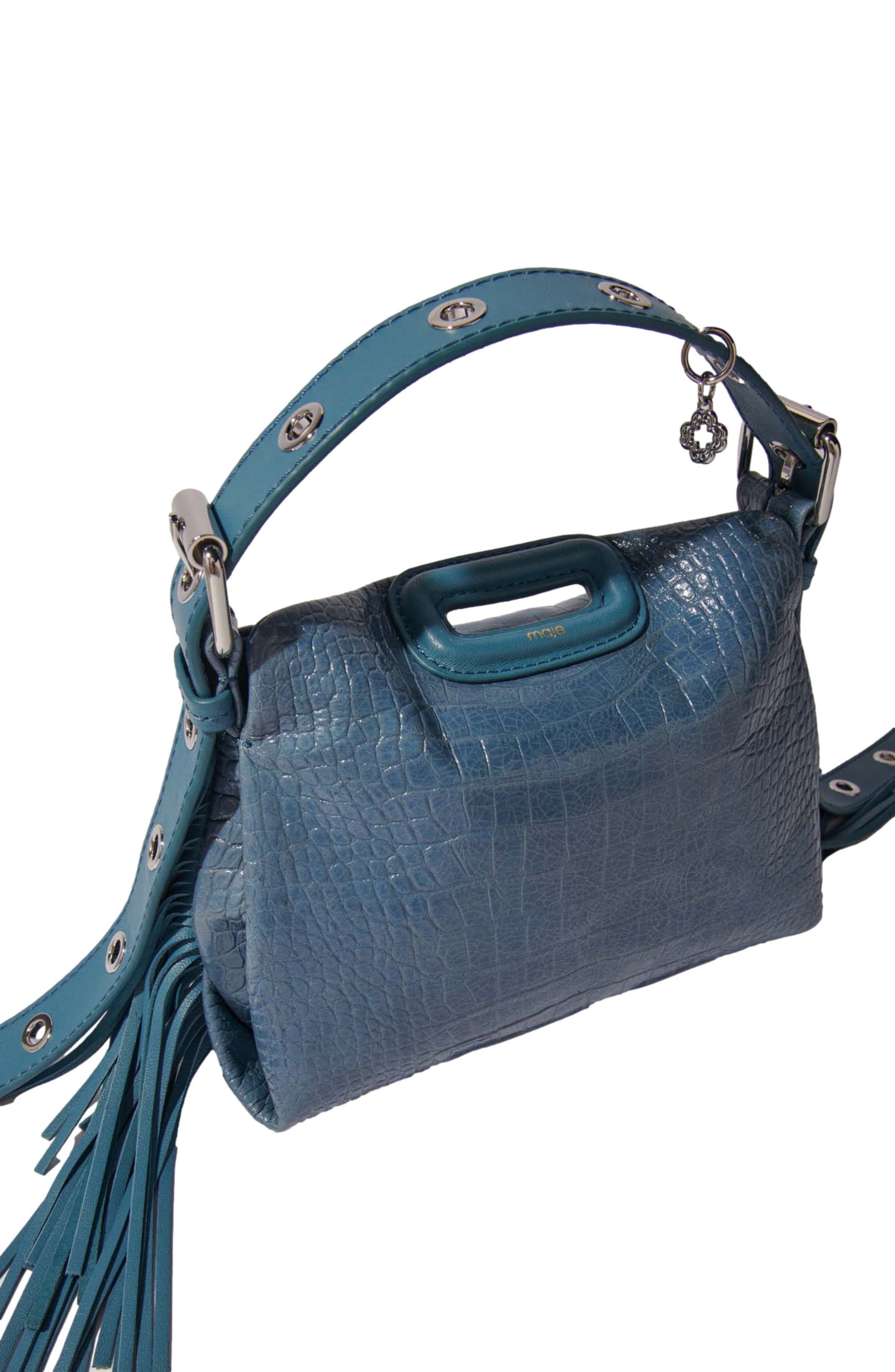 maje Mock croc Miss M mini bag, Alternate, color, 
