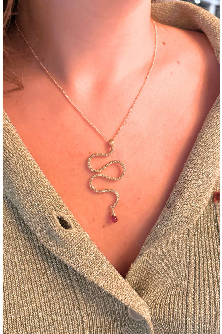 Serpent Ruby Necklace, Alternate, color, 14K Gold Filled