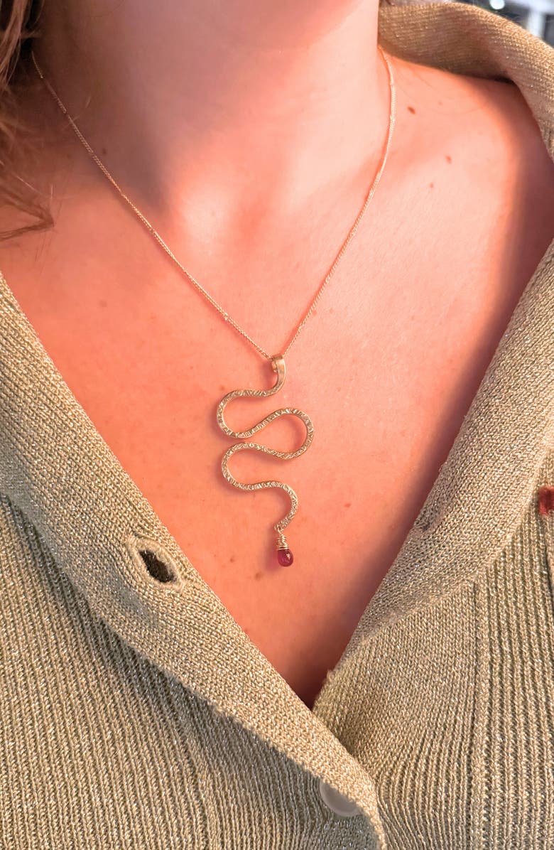 ALBISIA Serpent Ruby Necklace, Alternate, color, 14K Gold Filled