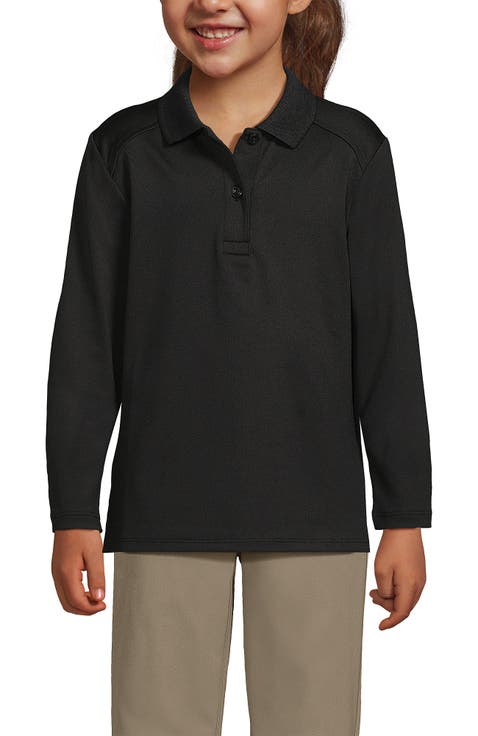 School Uniform Girls Long Sleeve Feminine Fit Rapid Dry Polo Shirt