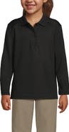 Lands' End School Uniform Girls Long Sleeve Feminine Fit Rapid Dry Polo Shirt