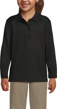 Lands' End School Uniform Girls Long Sleeve Feminine Fit Rapid Dry Polo Shirt