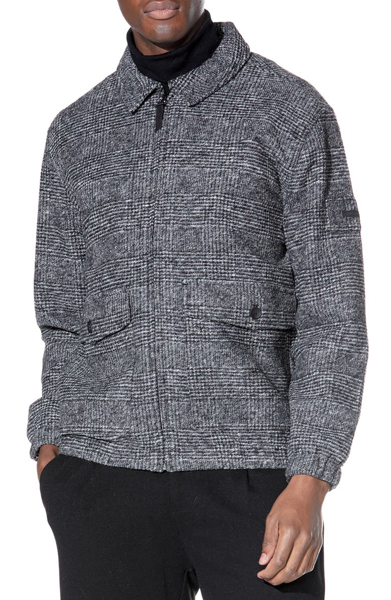 Civil Society Plaid Full Zip Shirt Jacket, Main, color, Heather Dark Charcoal
