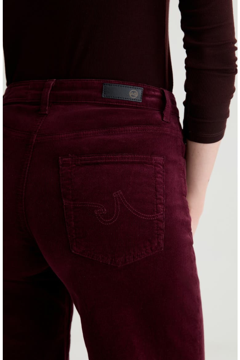 Saige Mid Rise Ankle Wide Leg Corduroy Pants, Alternate, color, WINERY
