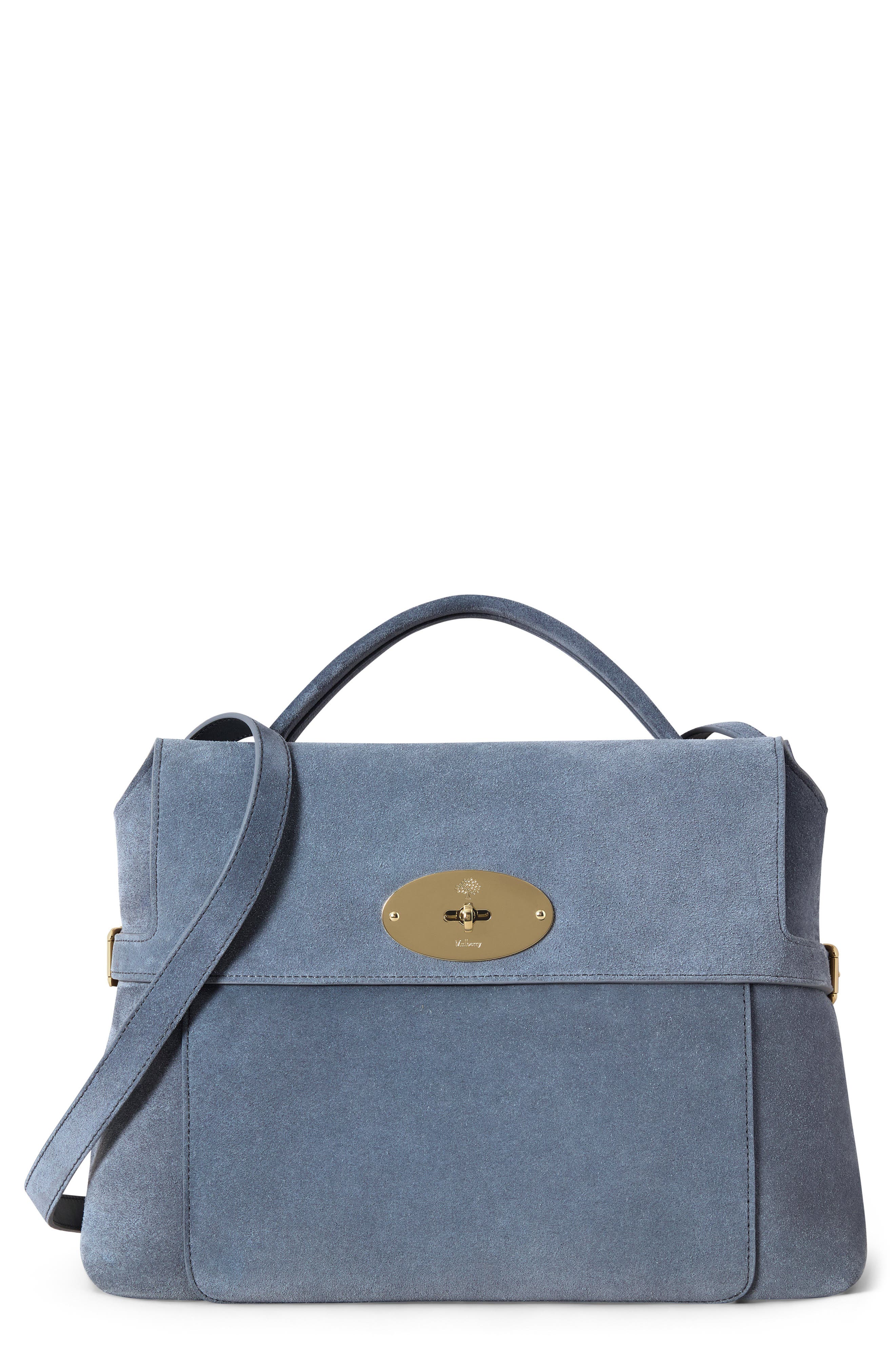 Stevie Suede Top Handle Bag, Main, color, FOGGY GREY