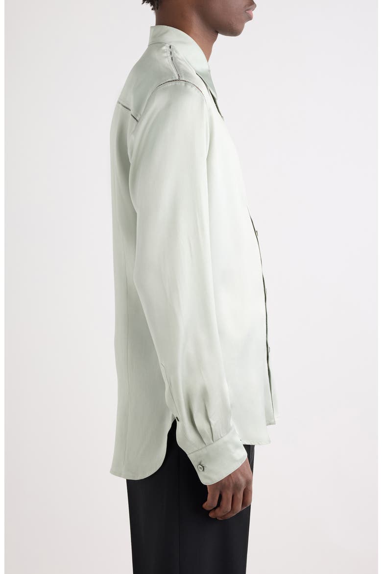 Carvies Silk Button-Up Shirt, Alternate, color, MINT