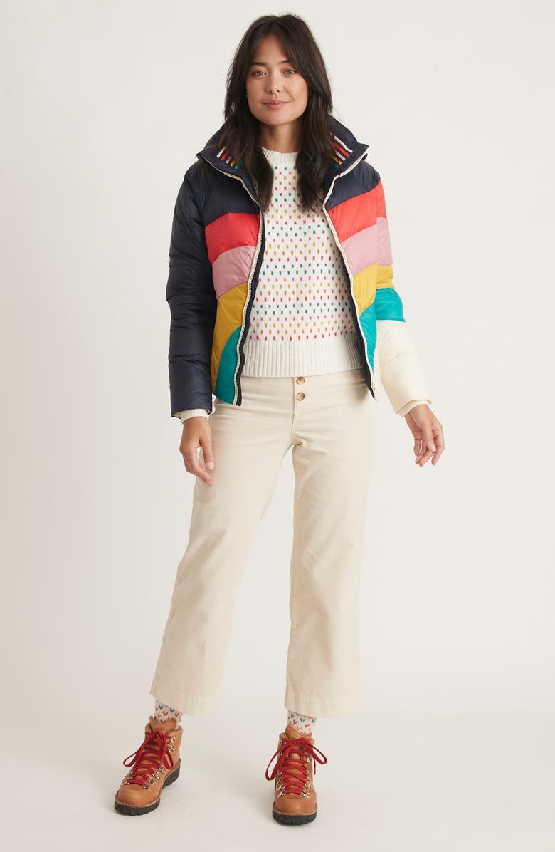 Marine Layer Après Rainbow Wave Puffer Jacket, Alternate, color, 