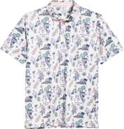 Swannies Oasis Tropical Icons Print Performance Golf Polo