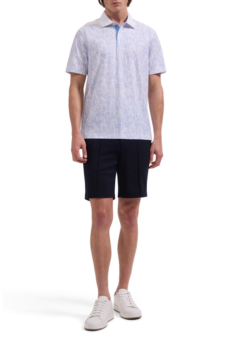 Valerian OoohCotton® Watercolor Tropical Print Polo, Alternate, color, VISTA BLUE