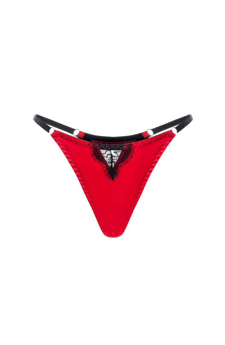 Mers Silk Hera Thong - Silk & Lace G-String, Main, color, Red