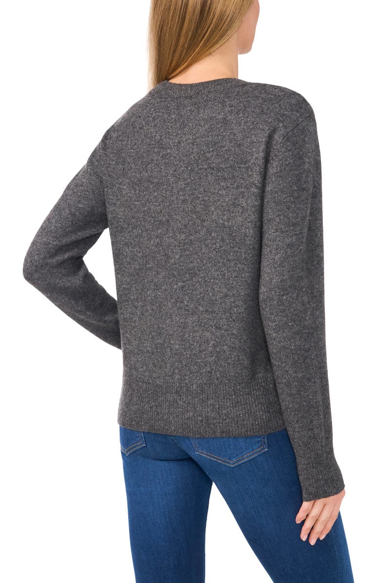 CeCe Bow Front Crewneck Sweater, Alternate, color, 