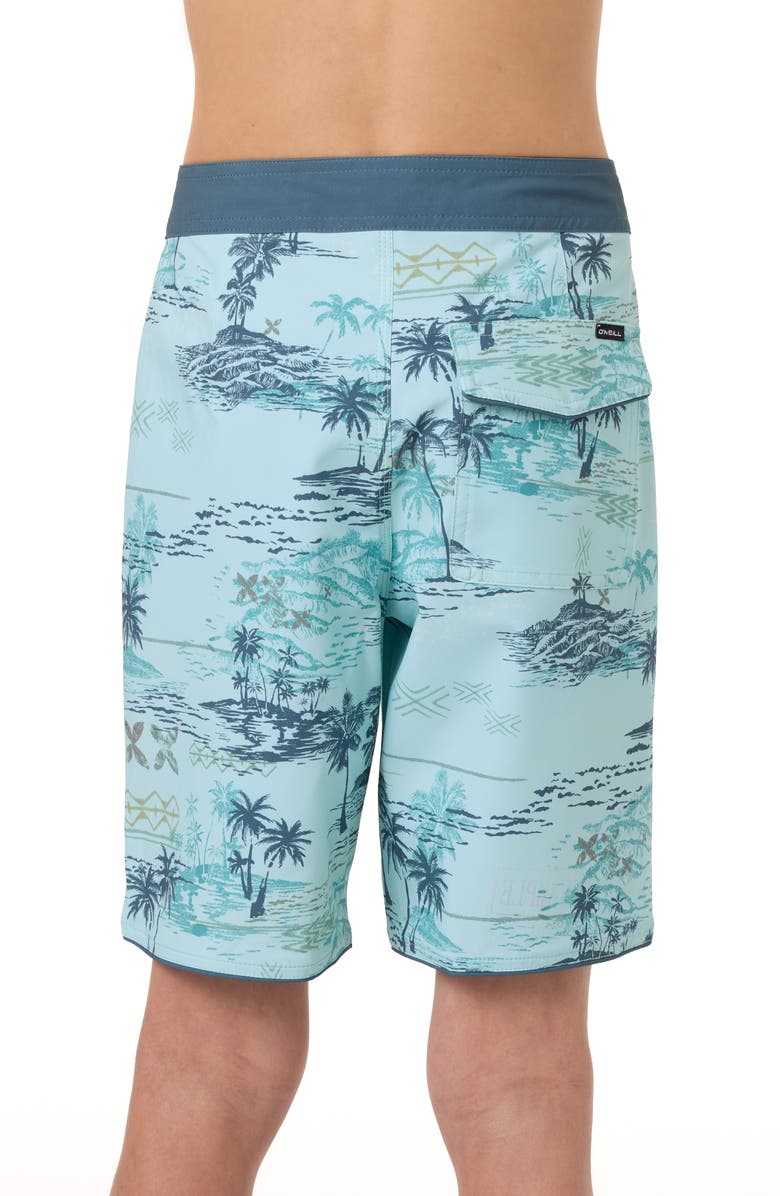 O'Neill Kids' Hyperfreak Mysto Scallop Swim Trunks, Alternate, color, Canal Blue