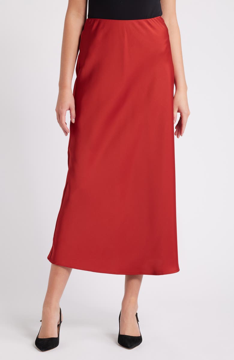 Tahari ASL Bias Satin Maxi Skirt, Main, color, 
