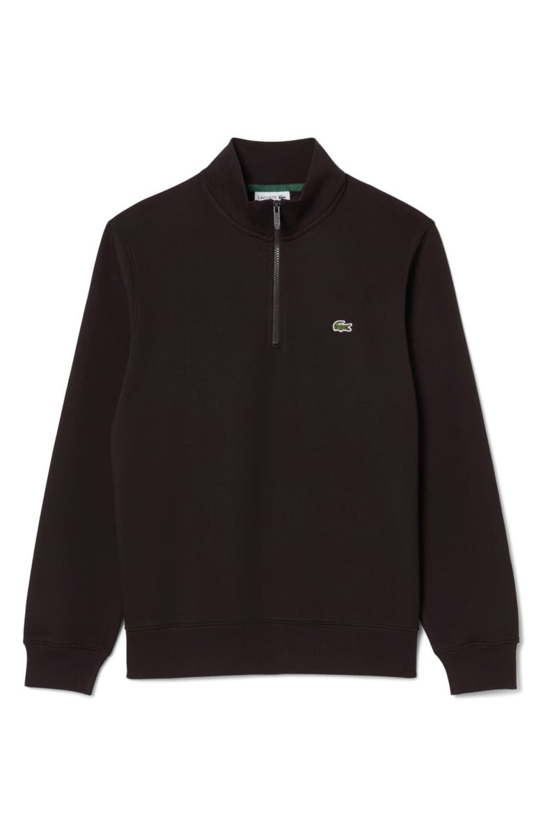 Lacoste Cotton Fleece Half Zip Pullover, Alternate, color, Buffalo