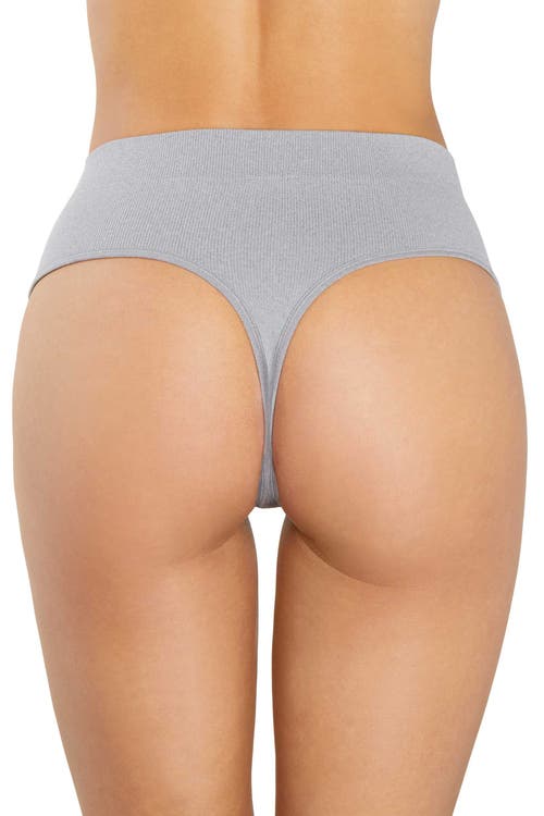 Ldma High Sculpt Thong Rib In Heather Grey