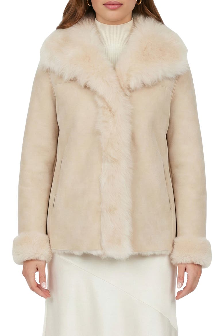 Merino Genuine Shearling Jacket, Alternate, color, IVORY