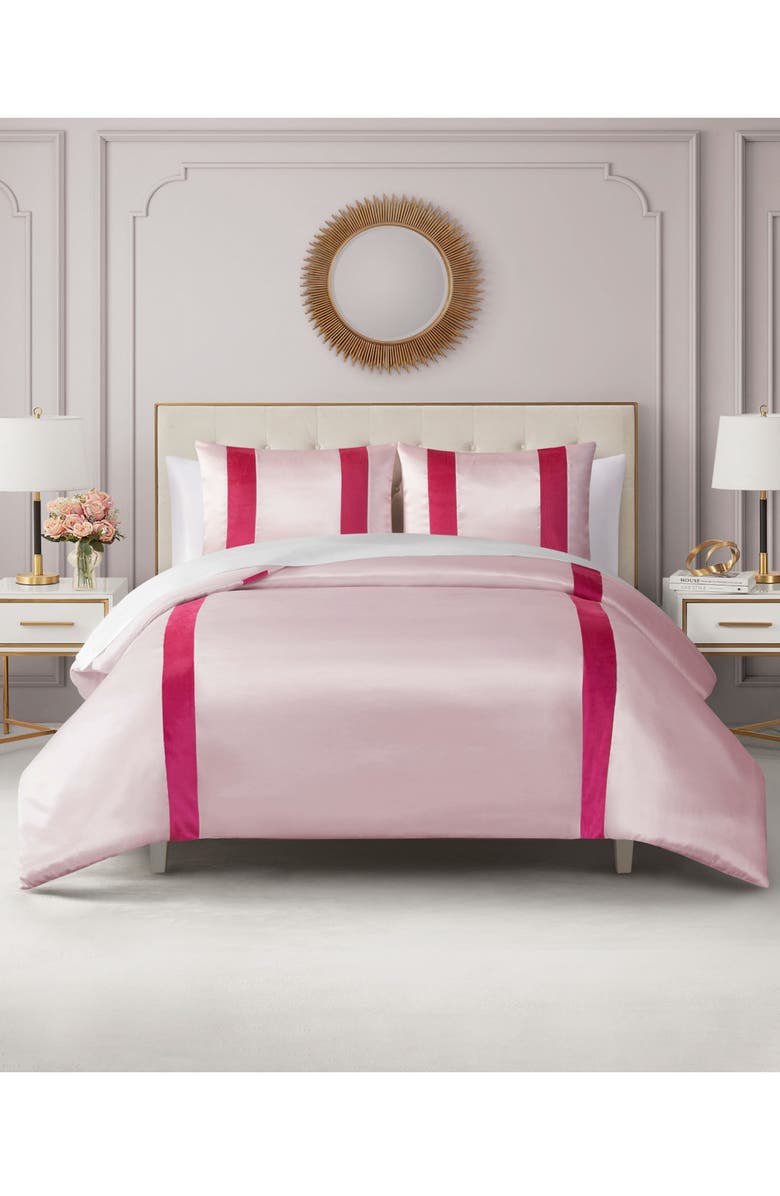 Juicy Couture Velvet Stripe Satin Comforter Set, Alternate, color,