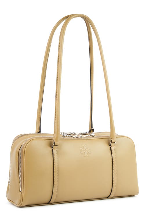 Tory Burch Small Marshmallow Leather Satchel In Brown