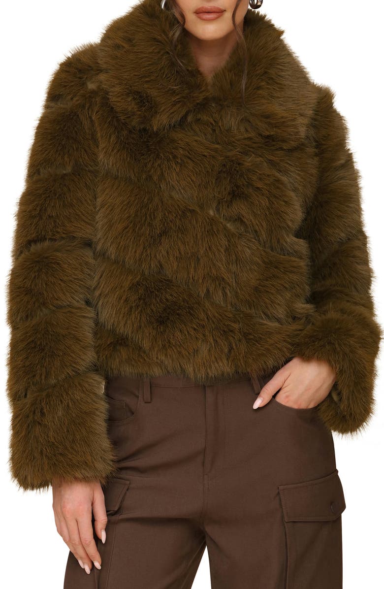 Avec Les Filles Faux Fur Crop Jacket, Main, color, 