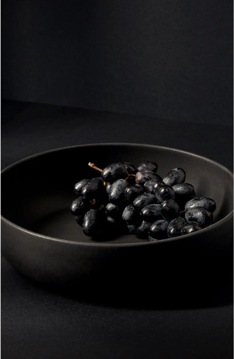 Gharyan Stoneware Shallow Stoneware Serving Bowl, Alternate, color, Black