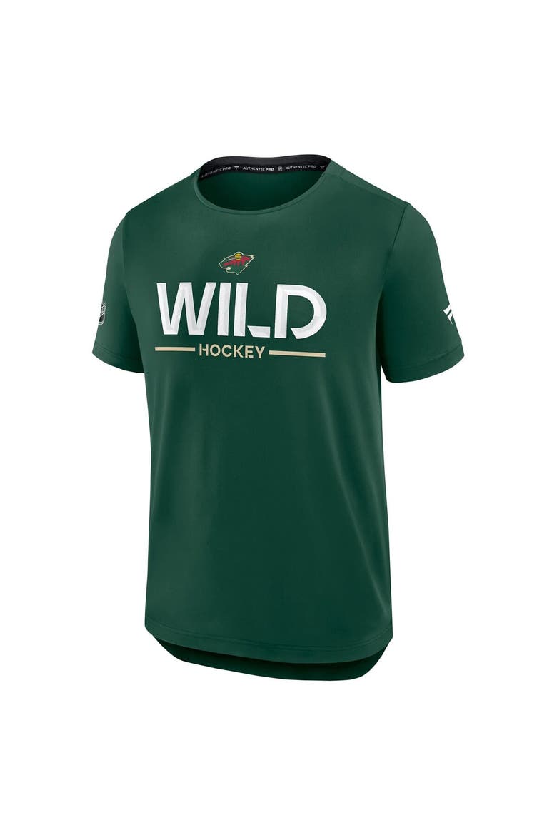 Men's Fanatics Green Minnesota Wild Authentic Pro Rink Tech T-Shirt, Alternate, color, Green
