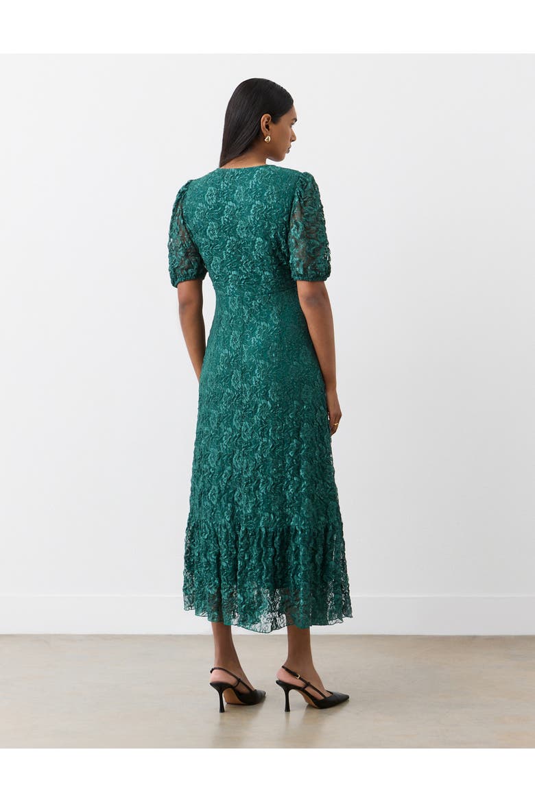 Loretta Short Sleeve Lace Midi Dress, Alternate, color, Green