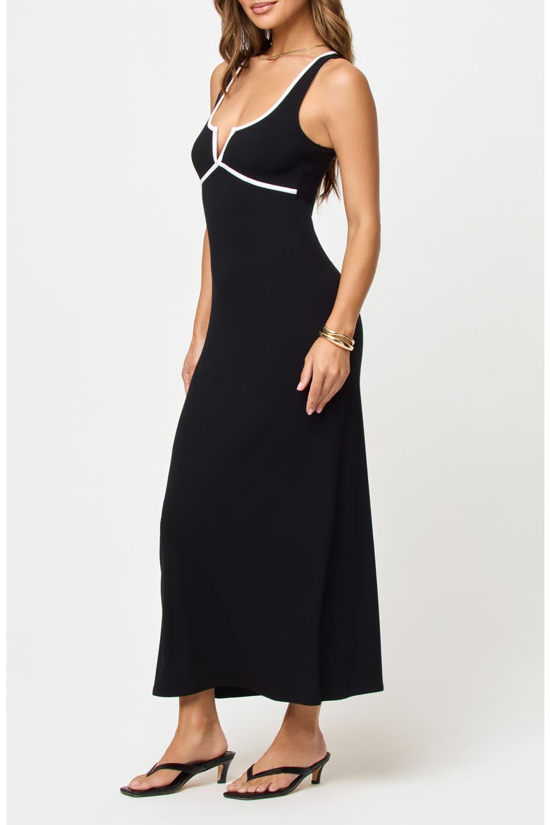 Sayge Maxi Cover-Up Dress, Alternate, color, BLACK/ CREAM